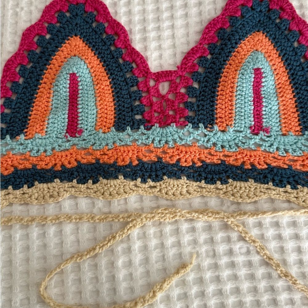 Multicolor Crochet Halter Top - Picture 4 of 7